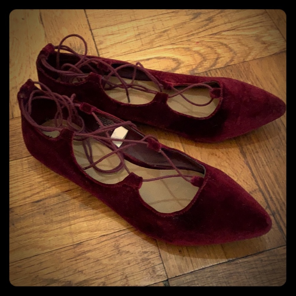 Mossimo Target brand red velvet lace up!